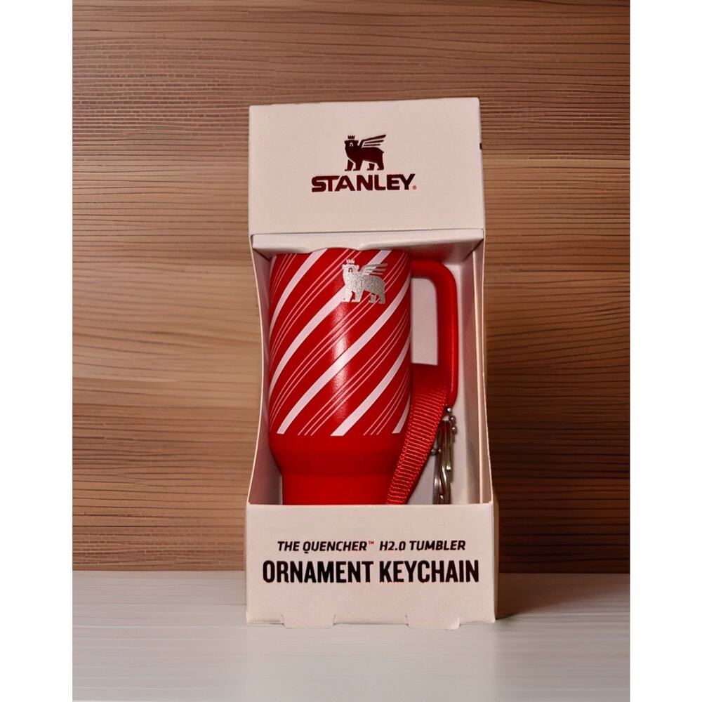 Just Released 2025 - Stanley Cup Keychain/Christmas Ornament - Candy Cane Twist